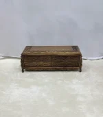 Ceviz El Oyma TV Ünitesi – 4 Çekmeceli Doğal Ahşap Medya Sehpası - 120x50x45 cm - Görsel 8