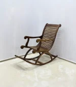 Ceviz Ahşap Sallanır Sandalye – 57x130x120 cm El Yapımı Rahat Oturumlu Ahşap Rocking Chair | Klasik